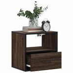 Veggmonterte Nattbord 2 Stk Brun Eik 40X31X39,5 Cm