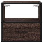 Veggmonterte Nattbord 2 Stk Brun Eik 40X31X39,5 Cm