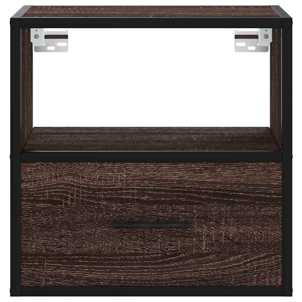 Veggmonterte Nattbord 2 Stk Brun Eik 40X31X39,5 Cm