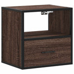 Veggmonterte Nattbord 2 Stk Brun Eik 40X31X39,5 Cm