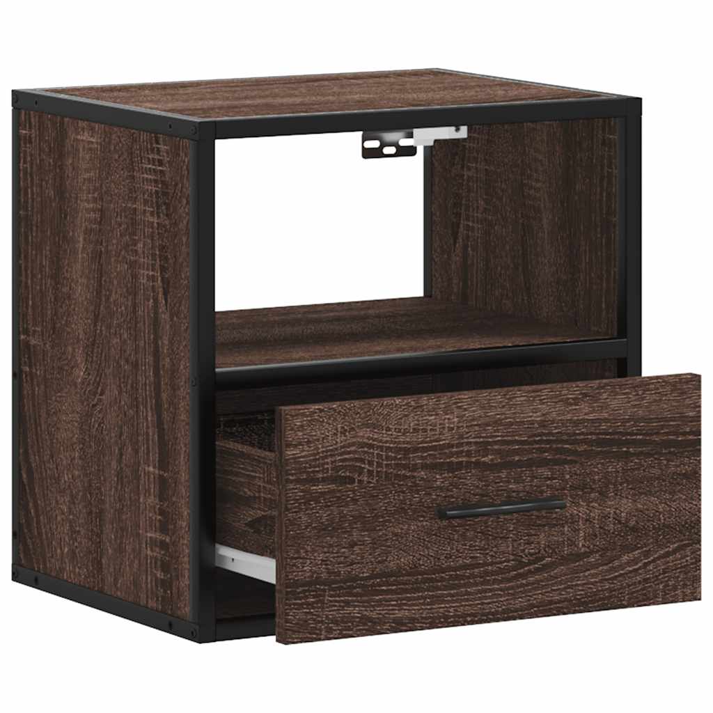 Veggmonterte Nattbord 2 Stk Brun Eik 40X31X39,5 Cm