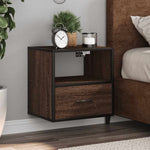 Veggmonterte Nattbord 2 Stk Brun Eik 40X31X39,5 Cm
