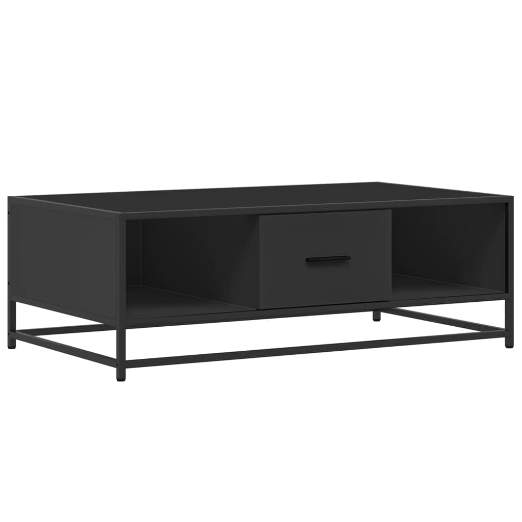 Salongbord Svart 100X57X35 Cm Konstruert Tre Og Metall