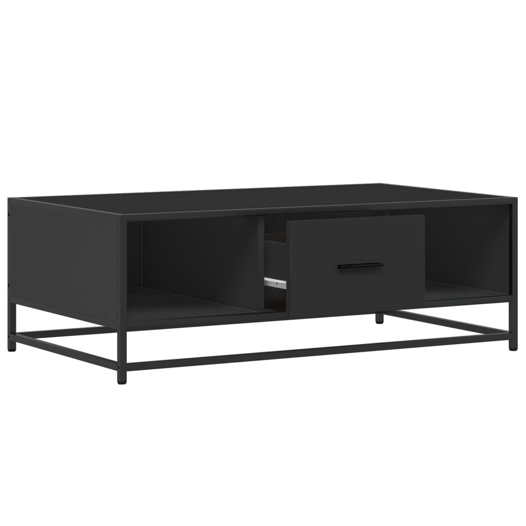 Salongbord Svart 100X57X35 Cm Konstruert Tre Og Metall