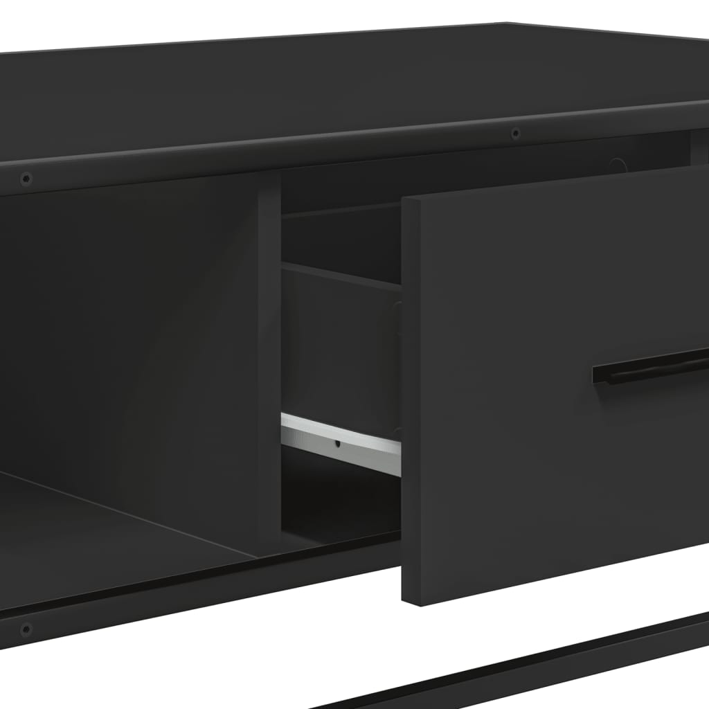 Salongbord Svart 100X57X35 Cm Konstruert Tre Og Metall