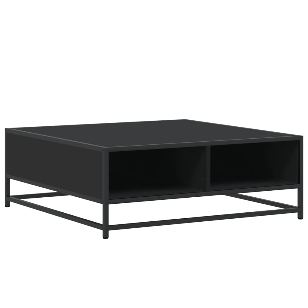 Salongbord Svart 80X80X30 Cm Konstruert Tre Og Metall