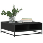 Salongbord Svart 80X80X30 Cm Konstruert Tre Og Metall
