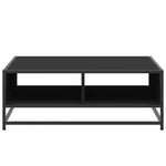 Salongbord Svart 80X80X30 Cm Konstruert Tre Og Metall