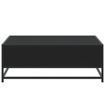 Salongbord Svart 80X80X30 Cm Konstruert Tre Og Metall