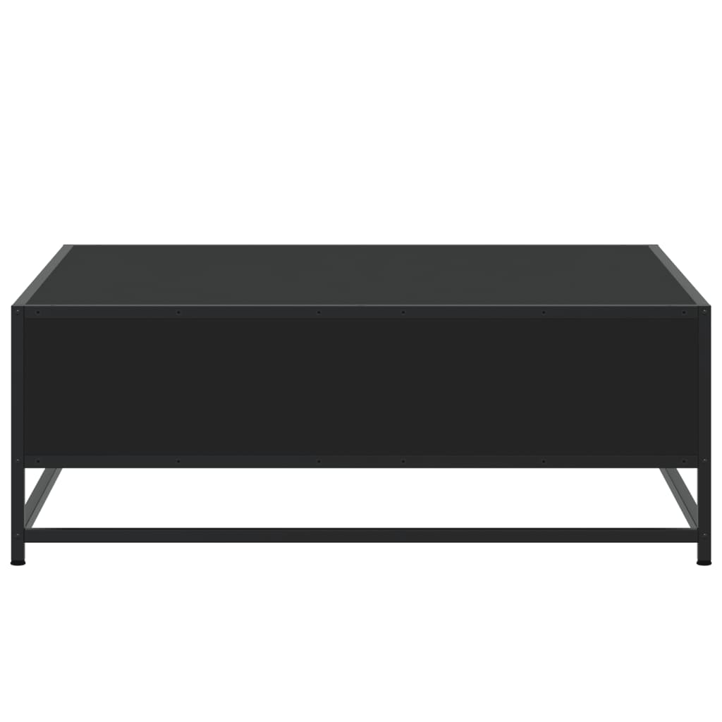 Salongbord Svart 80X80X30 Cm Konstruert Tre Og Metall