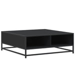 Salongbord Svart 80X80X30 Cm Konstruert Tre Og Metall