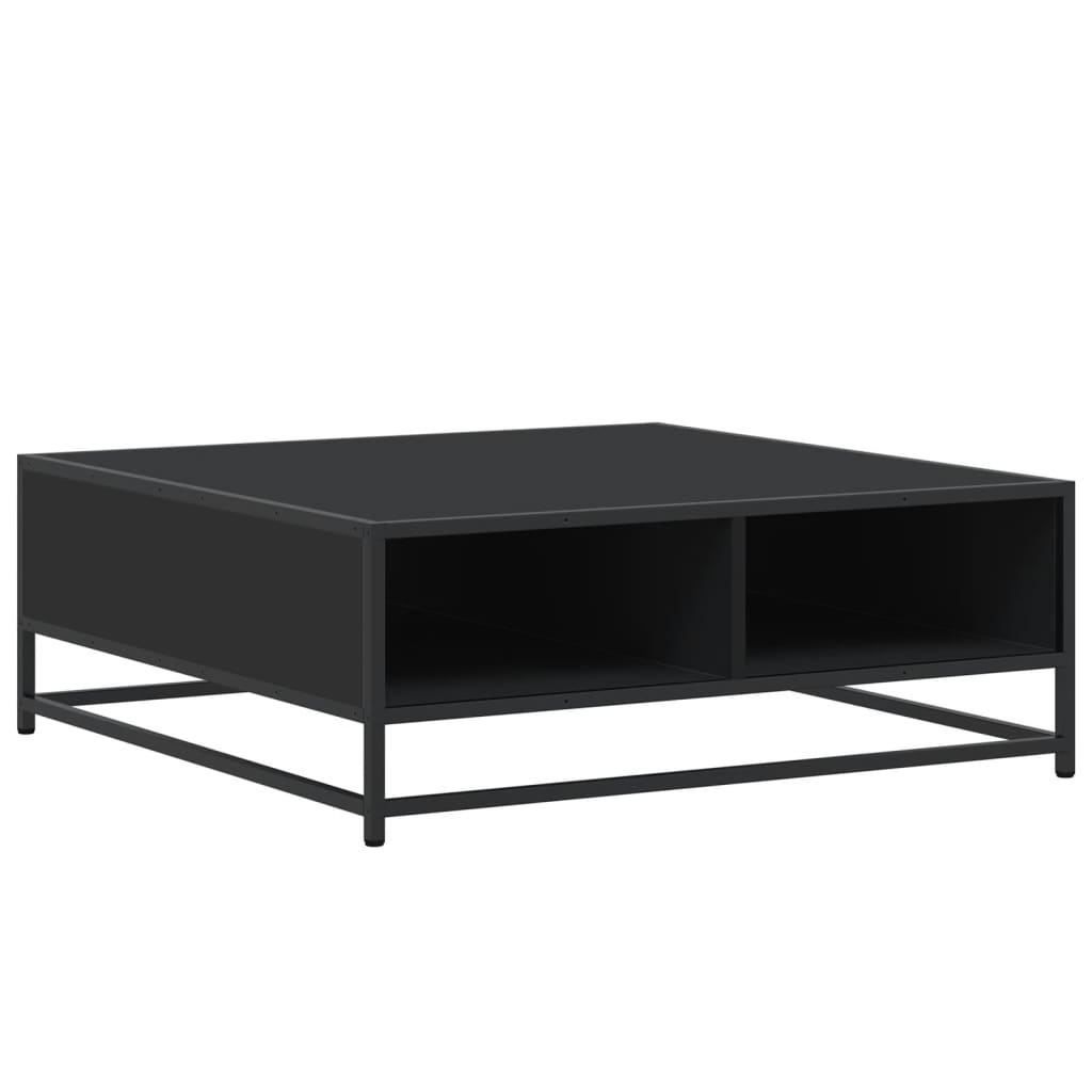 Salongbord Svart 80X80X30 Cm Konstruert Tre Og Metall