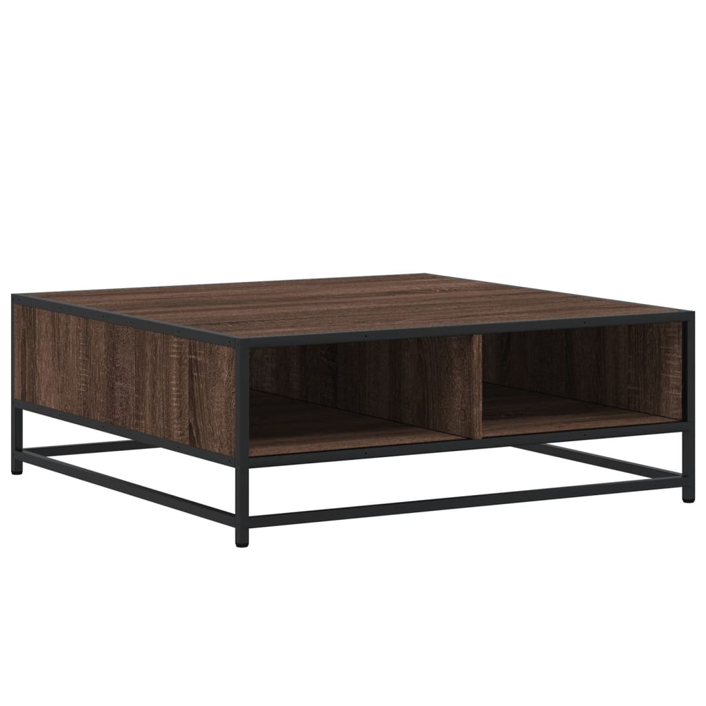 Salongbord Brun Eik 80X80X30 Cm Konstruert Tre Og Metall