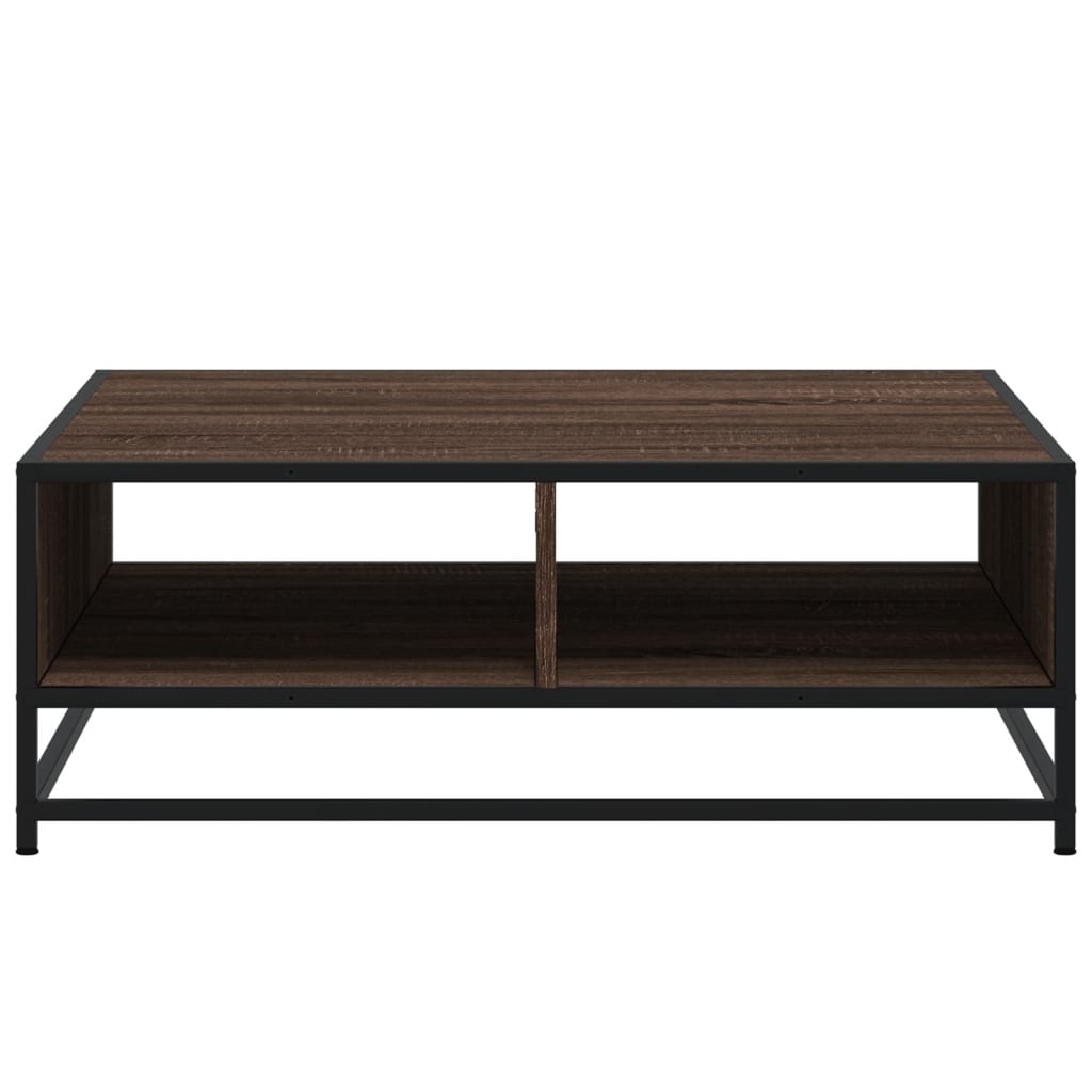 Salongbord Brun Eik 80X80X30 Cm Konstruert Tre Og Metall