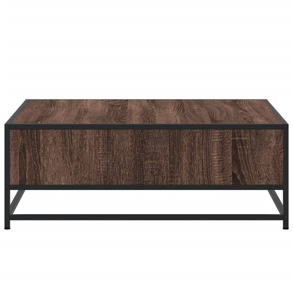 Salongbord Brun Eik 80X80X30 Cm Konstruert Tre Og Metall