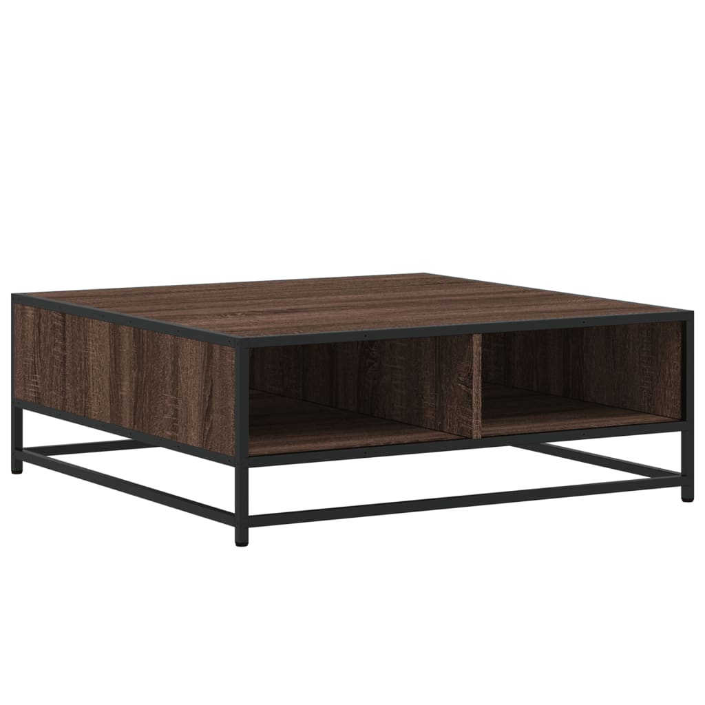 Salongbord Brun Eik 80X80X30 Cm Konstruert Tre Og Metall