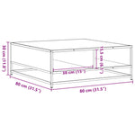 Salongbord Brun Eik 80X80X30 Cm Konstruert Tre Og Metall