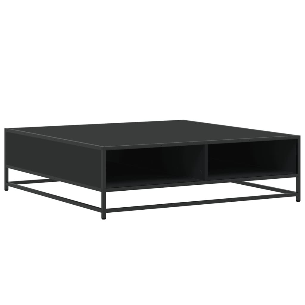 Salongbord Svart 100X100X30 Cm Konstruert Tre Og Metall