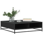 Salongbord Svart 100X100X30 Cm Konstruert Tre Og Metall