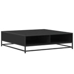 Salongbord Svart 100X100X30 Cm Konstruert Tre Og Metall