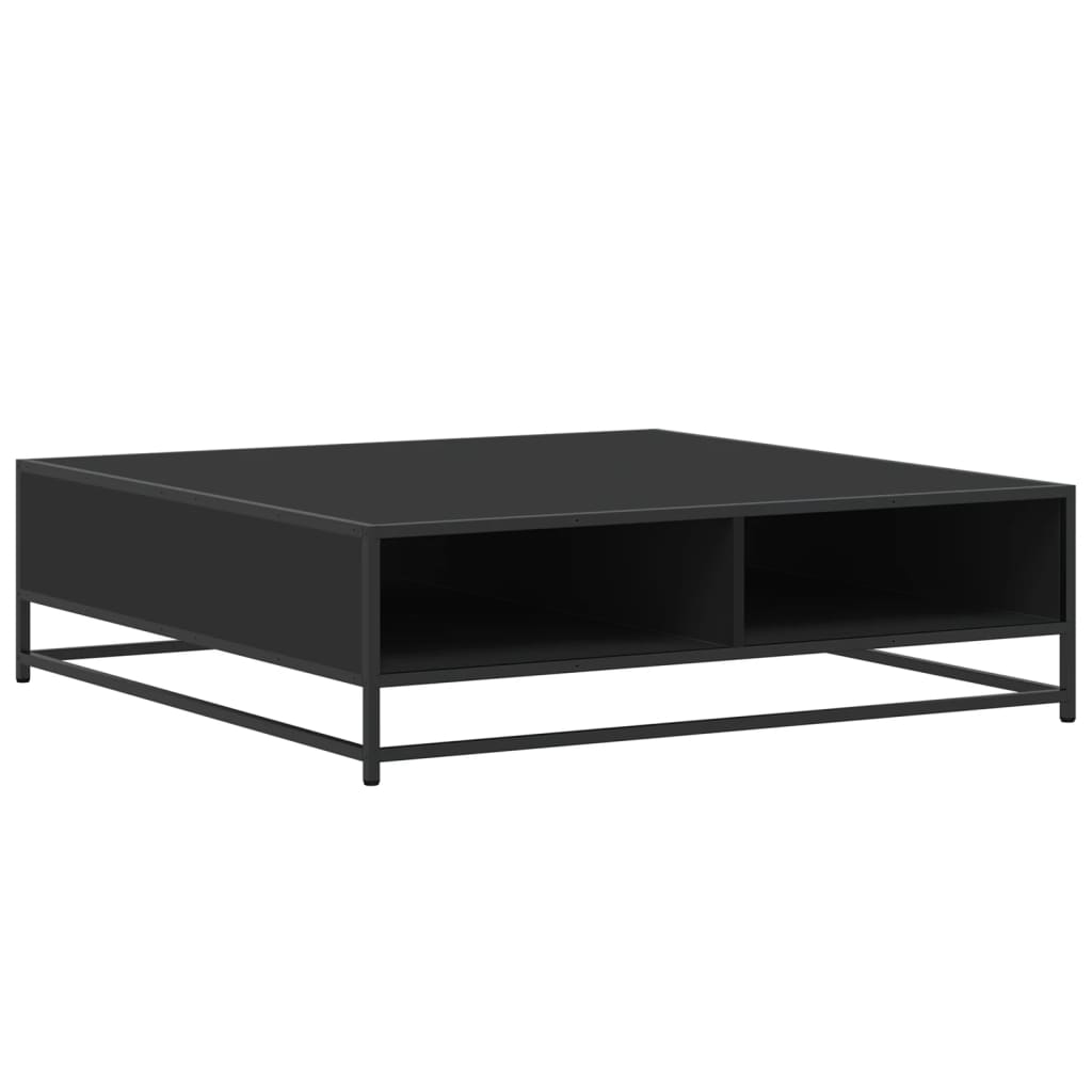 Salongbord Svart 100X100X30 Cm Konstruert Tre Og Metall