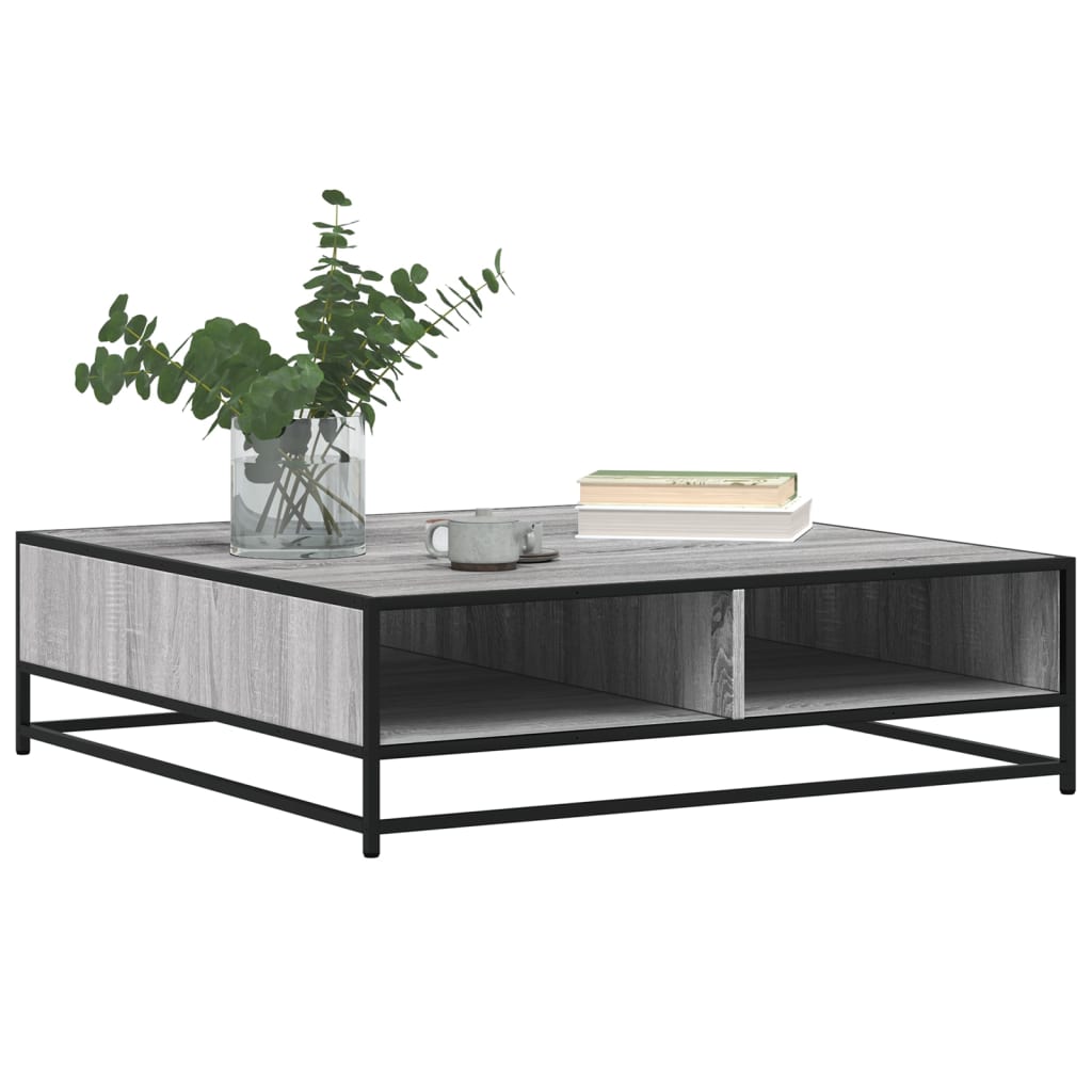 Salongbord Grå Sonoma 100X100X30 Cm Konstruert Tre Og Metall