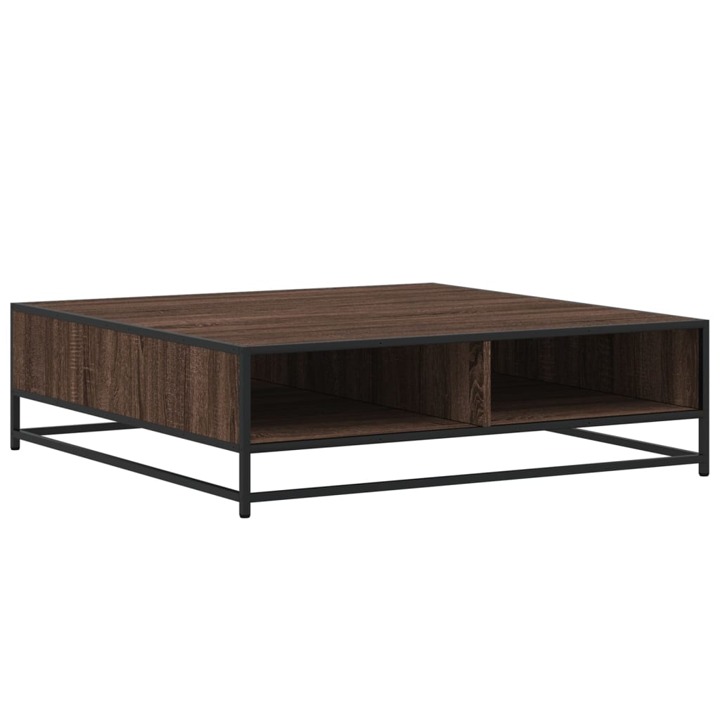 Salongbord Brun Eik 100X100X30 Cm Konstruert Tre Og Metall