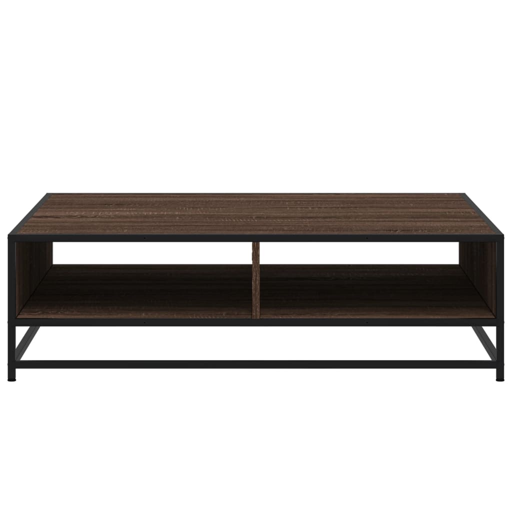 Salongbord Brun Eik 100X100X30 Cm Konstruert Tre Og Metall