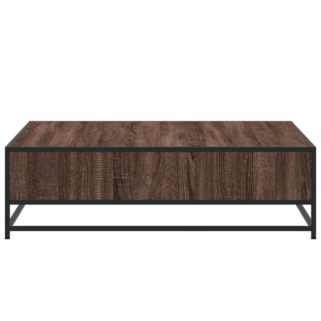 Salongbord Brun Eik 100X100X30 Cm Konstruert Tre Og Metall