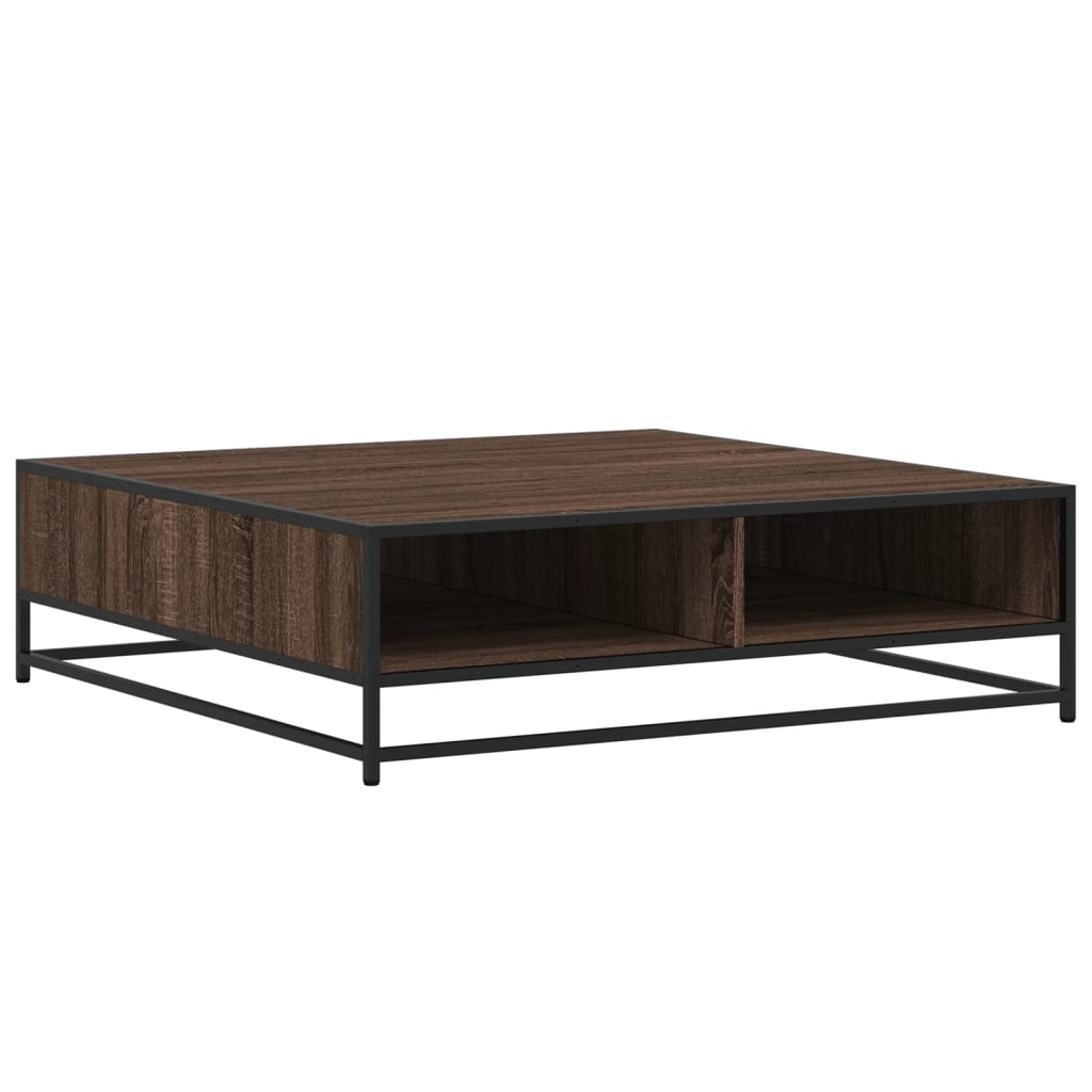 Salongbord Brun Eik 100X100X30 Cm Konstruert Tre Og Metall