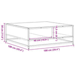 Salongbord Brun Eik 100X100X30 Cm Konstruert Tre Og Metall