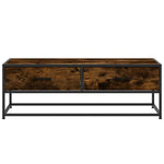Salongbord Røkt Eik 100X50X35 Cm Konstruert Tre Og Metall