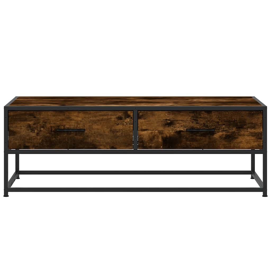 Salongbord Røkt Eik 100X50X35 Cm Konstruert Tre Og Metall
