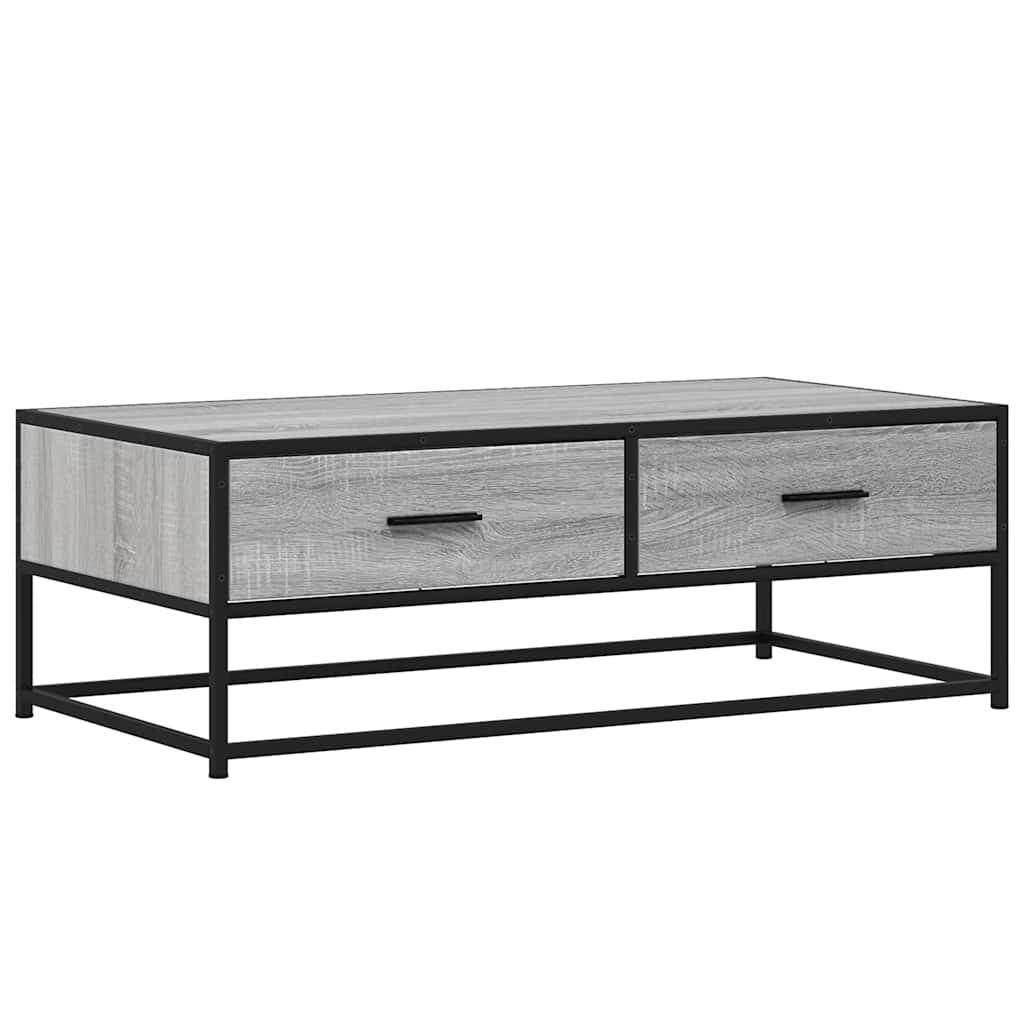 Salongbord Grå Sonoma 100X50X35 Cm Konstruert Tre Og Metall
