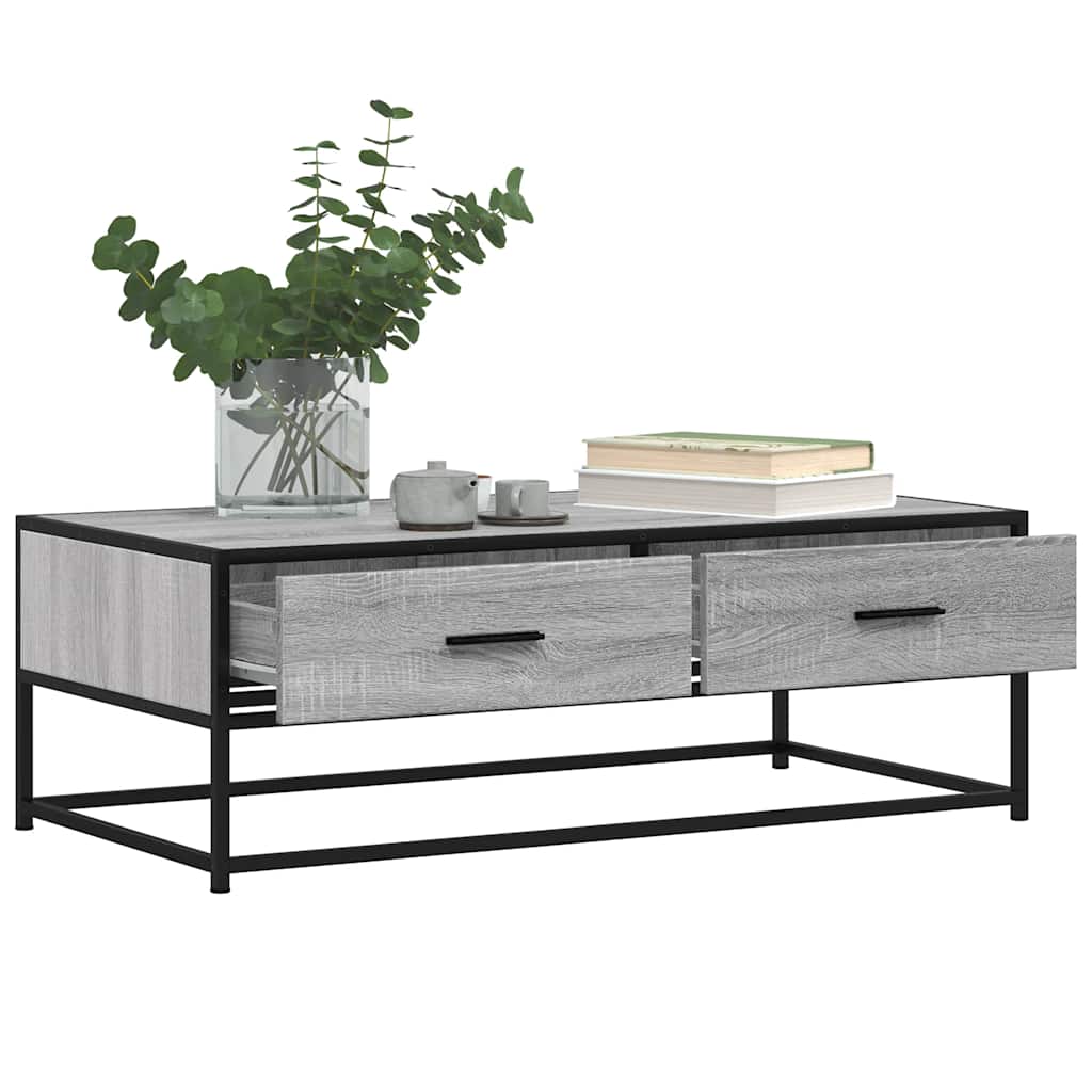 Salongbord Grå Sonoma 100X50X35 Cm Konstruert Tre Og Metall