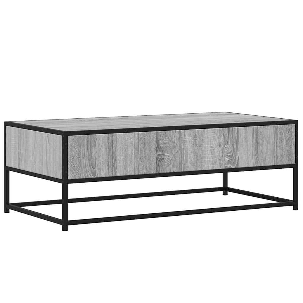Salongbord Grå Sonoma 100X50X35 Cm Konstruert Tre Og Metall