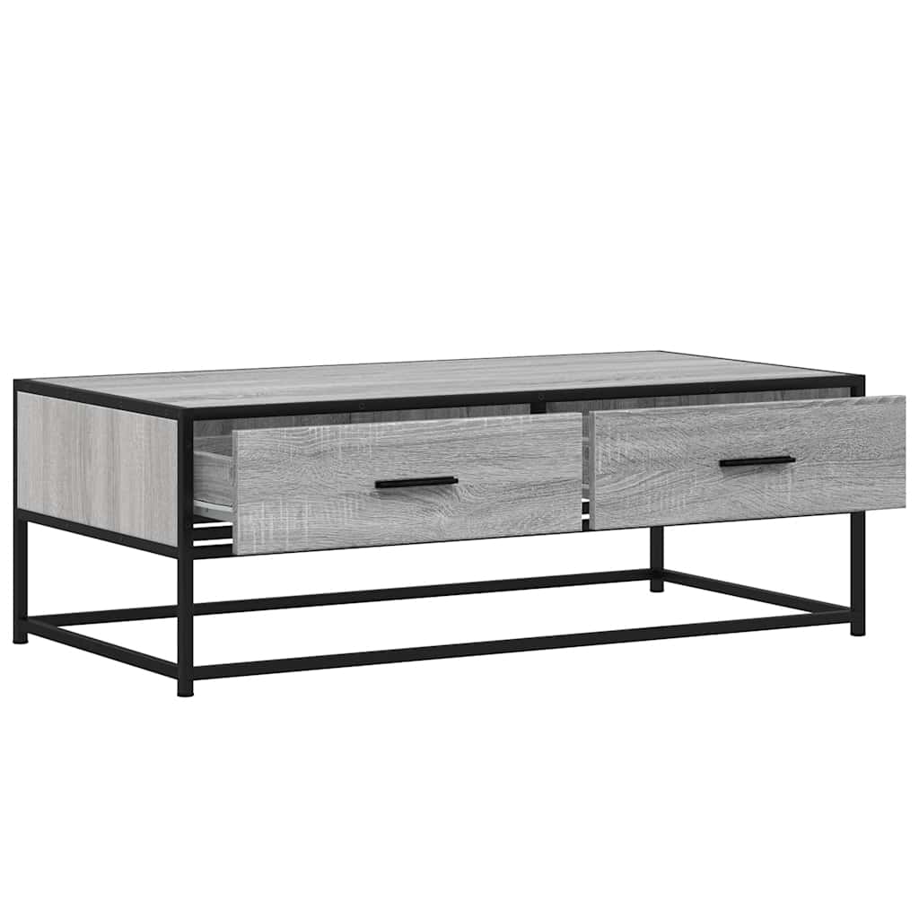 Salongbord Grå Sonoma 100X50X35 Cm Konstruert Tre Og Metall