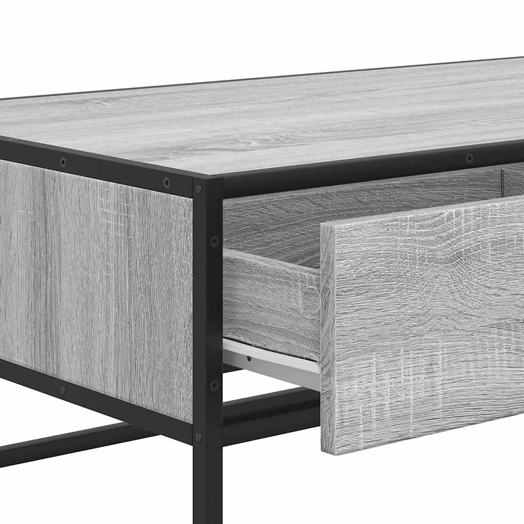 Salongbord Grå Sonoma 100X50X35 Cm Konstruert Tre Og Metall