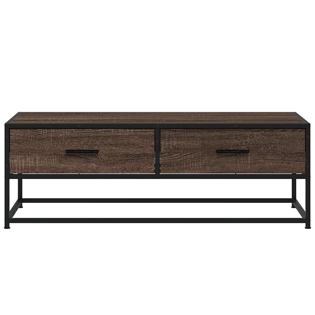 Salongbord Brun Eik 100X50X35 Cm Konstruert Tre Og Metall