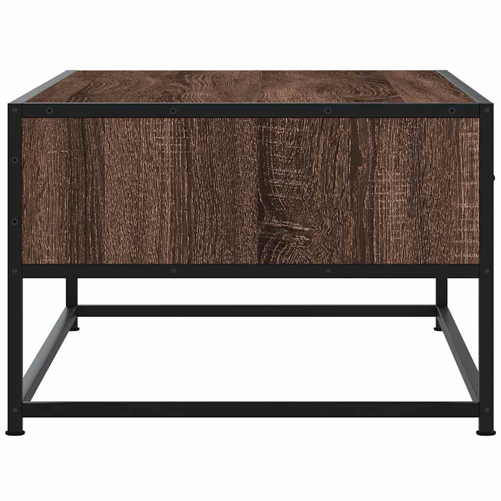 Salongbord Brun Eik 100X50X35 Cm Konstruert Tre Og Metall