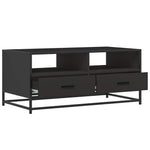 Salongbord Svart 100X50X45 Cm Konstruert Tre Og Metall