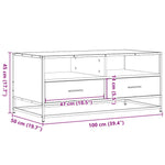 Salongbord Svart 100X50X45 Cm Konstruert Tre Og Metall