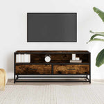 Tv-Benk Røkt Eik 100X34,5X40 Cm Konstruert Tre Og Metall
