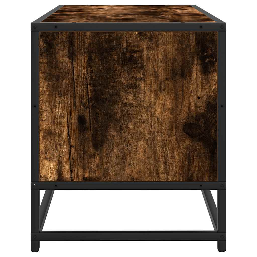 Tv-Benk Røkt Eik 100X34,5X40 Cm Konstruert Tre Og Metall