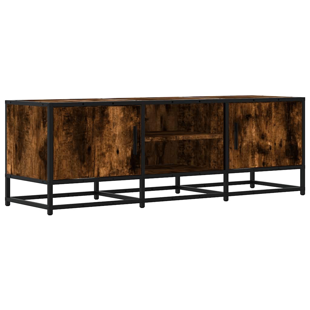 Tv-Benk Røkt Eik 120X35X41 Cm Konstruert Tre Og Metall