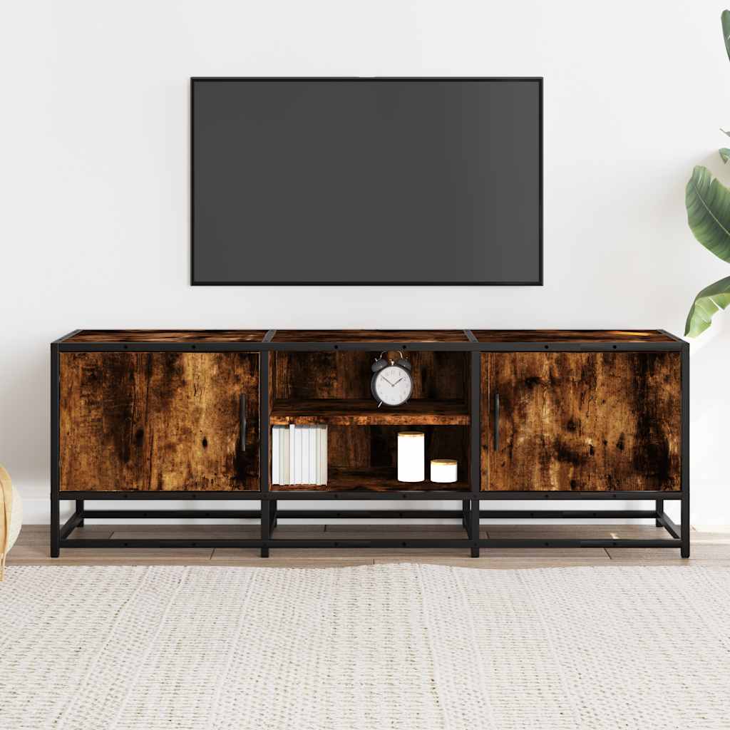 Tv-Benk Røkt Eik 120X35X41 Cm Konstruert Tre Og Metall