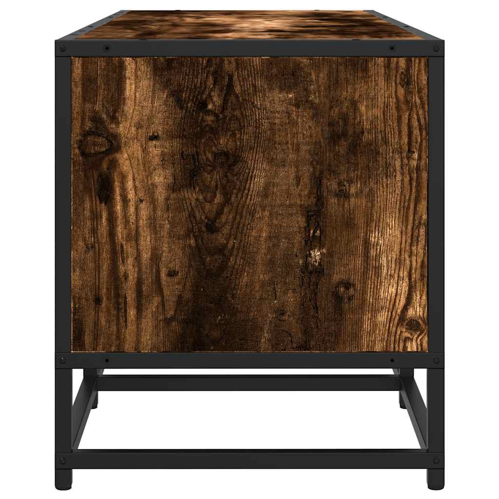 Tv-Benk Røkt Eik 120X35X41 Cm Konstruert Tre Og Metall