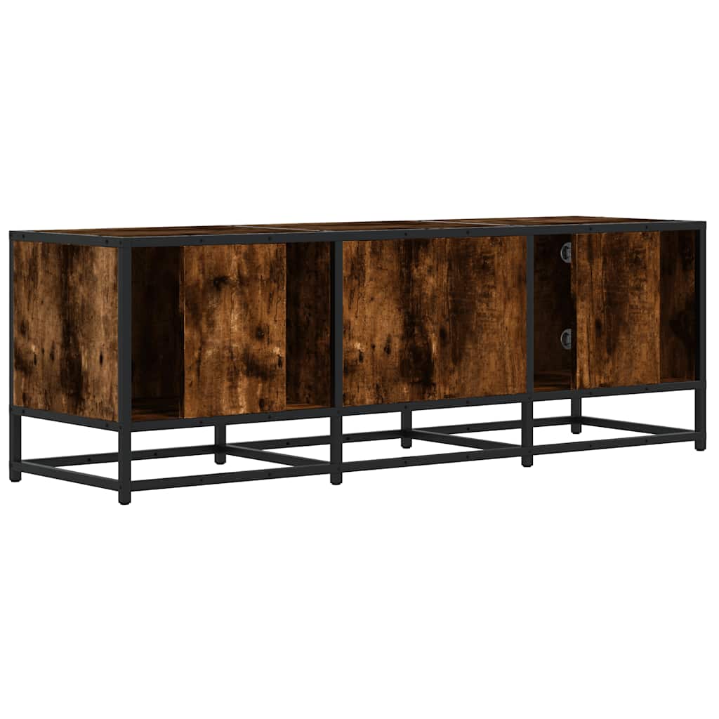 Tv-Benk Røkt Eik 120X35X41 Cm Konstruert Tre Og Metall