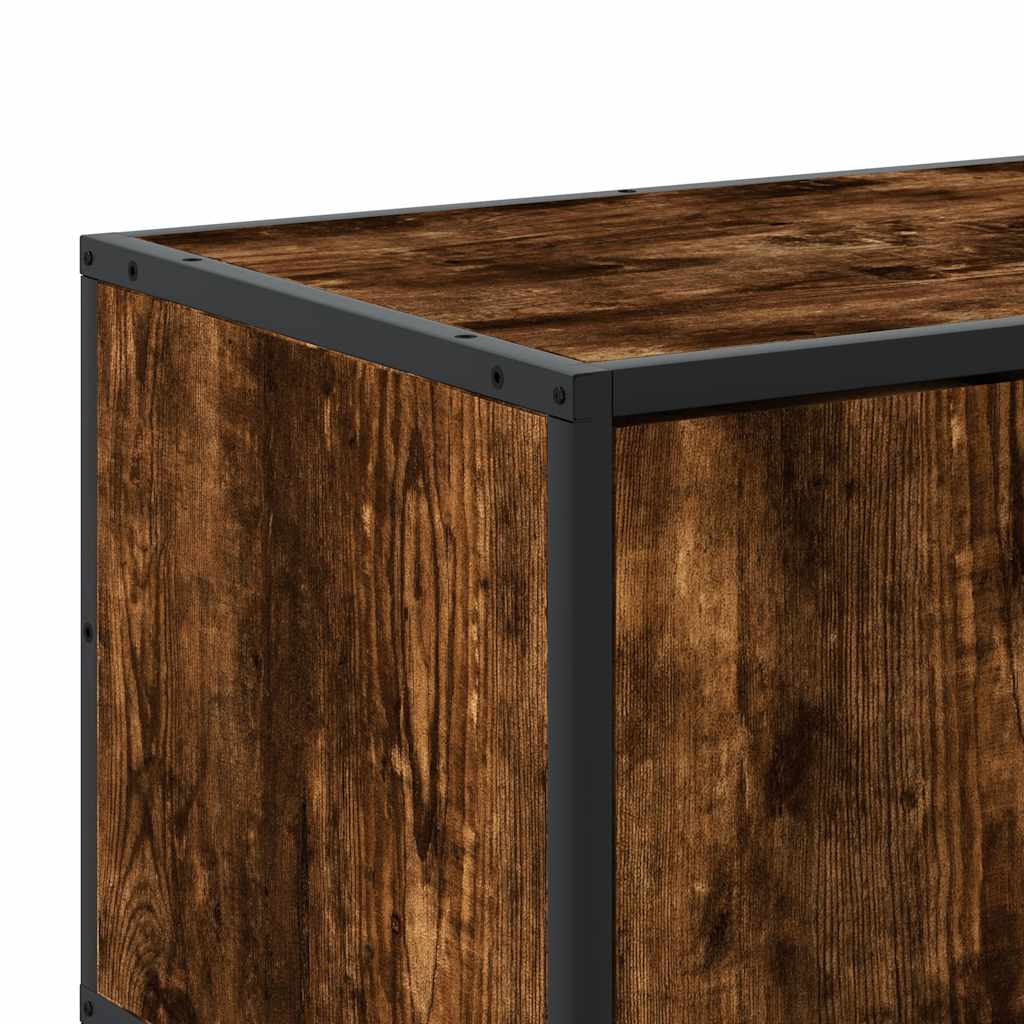 Tv-Benk Røkt Eik 120X35X41 Cm Konstruert Tre Og Metall
