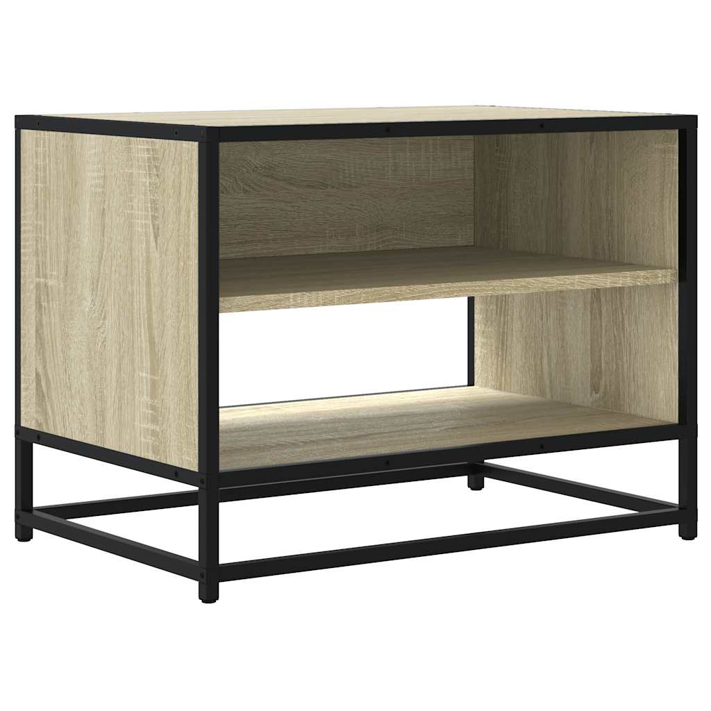 Tv-Benk Sonoma Eik 61X40X46 Cm Konstruert Tre Og Metall